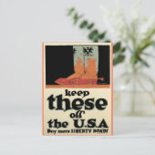 戦争はがき、ヴィンテージ・リバティ・ボンドのポスター ポストカード (スタンド正面)