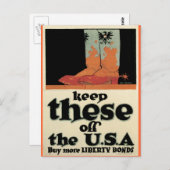 戦争はがき、ヴィンテージ・リバティ・ボンドのポスター ポストカード (正面/裏面)