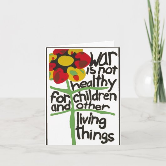 戦争は子供たちにとって健康的ではない サンキューカード (正面)