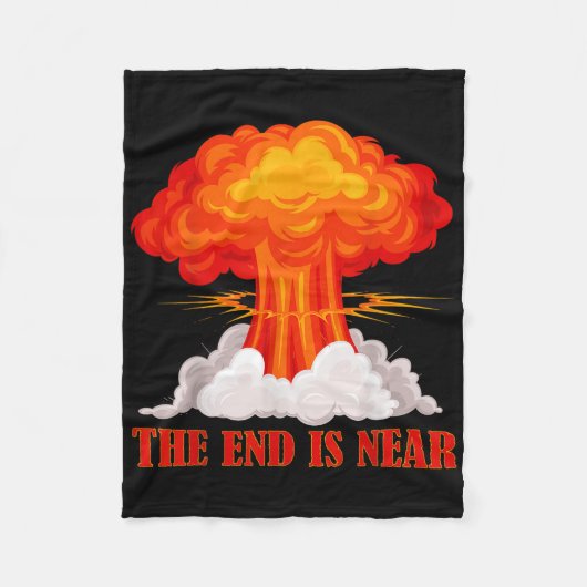 戦争は核キノコストップの域だ フリースブランケット (正面)