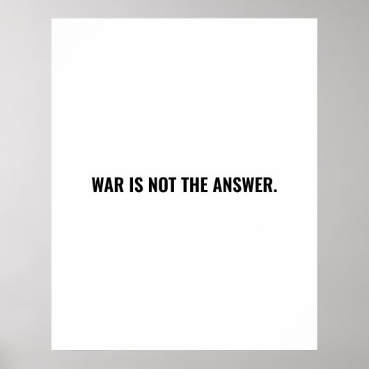 戦争は白い黒い文字アンチ戦争の答えではない ポスター (正面)
