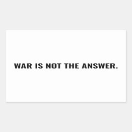 戦争は白い黒い文字アンチ戦争の答えではない 長方形シール