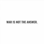 戦争は白と黒のミニマリストの答えではない シール (正面)