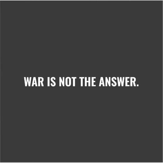 戦争は答えではない白黒文字アンチ戦争 シール (正面)