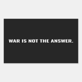 戦争は答えではない白黒文字アンチ戦争 長方形シール