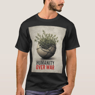 戦争より人道 – 反世界大戦抗議アート シ Tシャツ