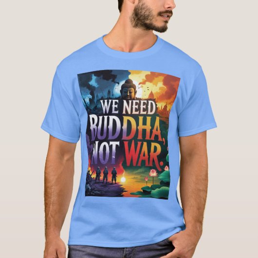 🌍☮️「戦争を乗り越えた仏」 – 世界の平和を求める声！ Tシャツ (正面)