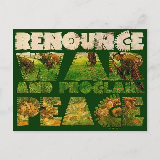 戦争を放棄して平和を宣言する ポストカード (正面)