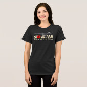 戦争を止めろ(ダークモード)｜女性たち トライブレンドＴシャツ (正面全面)