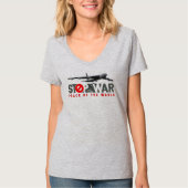 戦争を止めろ (ライトモード) | 女性用Vネック Tシャツ (正面)
