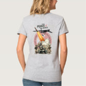 戦争を止めろ (ライトモード) | 女性用Vネック Tシャツ (裏面)
