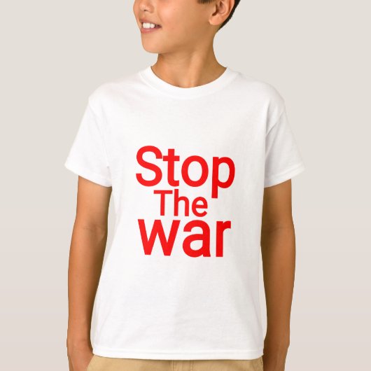戦争を止めろ。平和に署名せよ Tシャツ (正面)