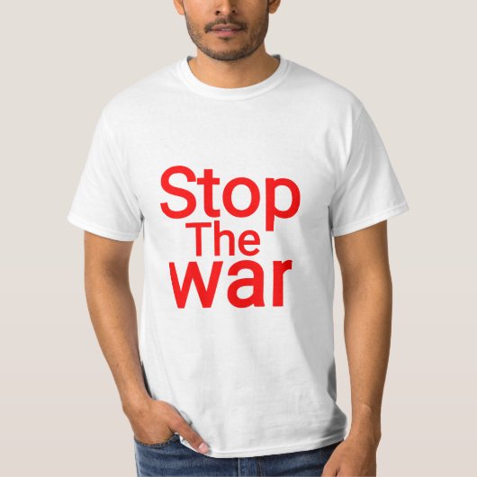 戦争を止めろ。平和に署名せよ Tシャツ (正面)