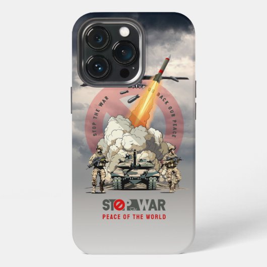 戦争を止めろ| iPhoneケース (裏面)