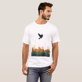 戦争を超えて平和へ - 平和の鳩 グラフィックTシャツ Tシャツ (正面フル)