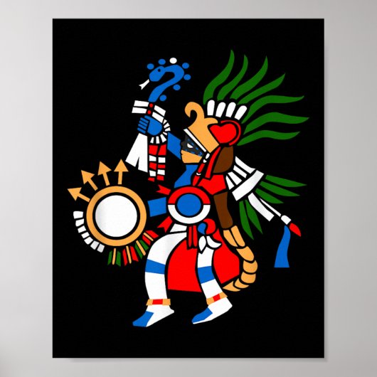 戦争アステカのシンボル神と日Huitzilopochtli Az ポスター (正面)