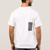 戦争ストップ世界平和の白黒美術 Tシャツ (裏面)