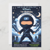 戦争ファイトボーイムーン忍者戦士1歳 招待状 (正面)