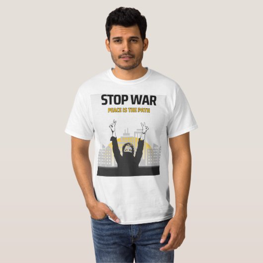 戦争停止 Tシャツ (正面フル)