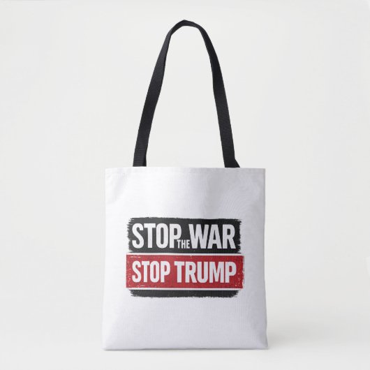 戦争反対 トランプ反対 トートバッグ (正面)