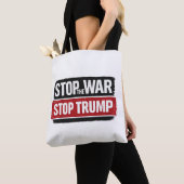 戦争反対 トランプ反対 トートバッグ (クローズアップ)