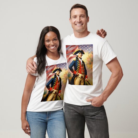 戦争服のジョージ・ワシントン Tシャツ (ユニセックス)