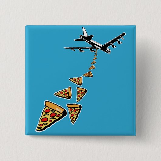 戦争無しより多くのピザ 缶バッジ (正面)