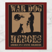 戦争犬アメリカ犬の犬ヒーロー ワインラベル (シングルラベル)