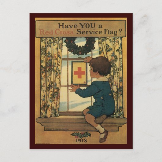 戦争用はがき、米国ヴィンテージ – 赤十字 ポストカード (正面)