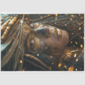 戦争色彩の鮮やかインディアン女性の切り離 薄葉紙 (正面)