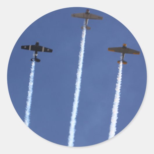 戦争飛行機シール ラウンドシール (正面)