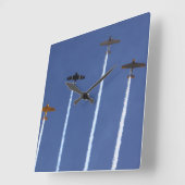 戦争飛行機時計 スクエア壁時計 (傾斜)