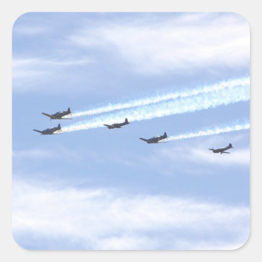 戦争飛行機 スクエアシール (正面)