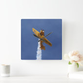 戦争飛行機 スクエア壁時計 (ホーム)