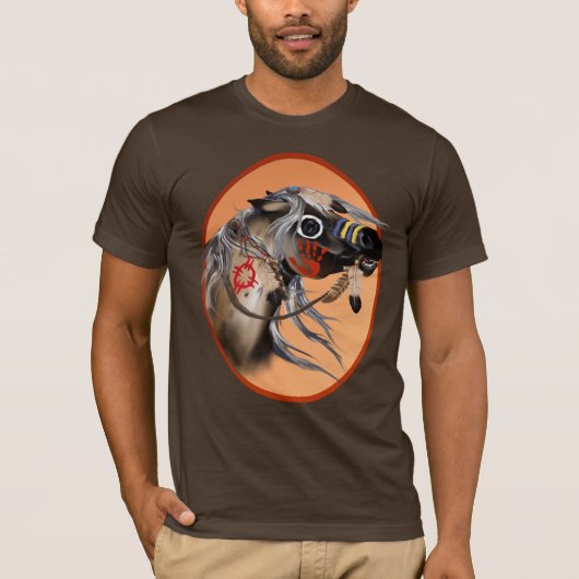 戦争馬の組み立てられたワイシャツ Tシャツ (正面)