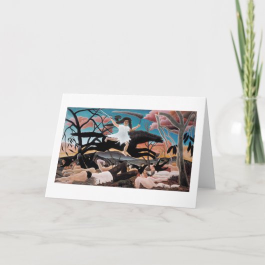 戦争、アンリ・ルソー， 1894 カード (正面)