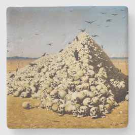 戦争（死と破壊）(スカル) ストーンコースター