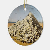 戦争（死と破壊）(スカル) セラミックオーナメント (左)