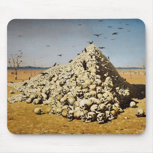 戦争（死と破壊）(スカル) マウスパッド (正面)