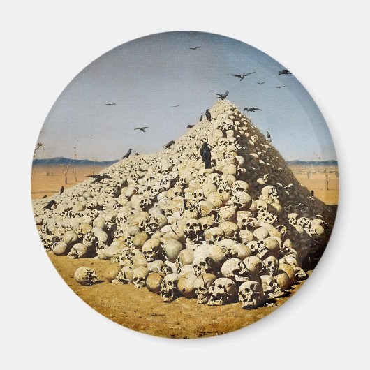 戦争（死と破壊）(スカル) マグネット (正面)