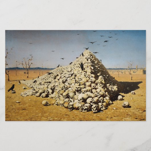 戦争（死と破壊）(スカル) 便箋 (正面)