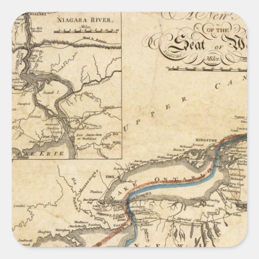 戦地の新しい地図 スクエアシール (正面)