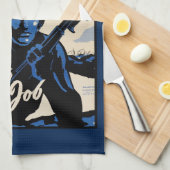 戦場でのアメリカの戦士によるビーチヘッドアタック キッチンタオル (四つ折り)