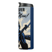 戦場でのアメリカの戦士によるビーチヘッドアタック タンブラー (回転右)