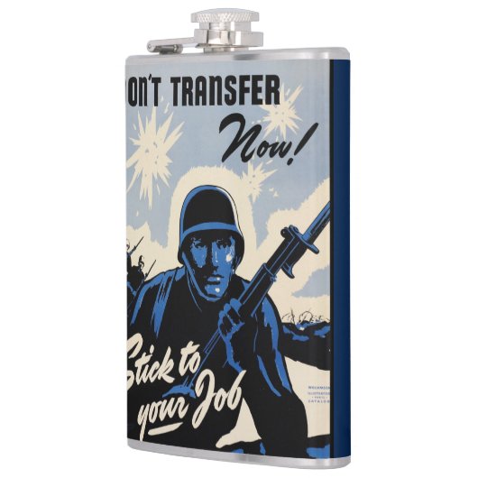 戦場でのアメリカの戦士によるビーチヘッドアタック フラスク (左)