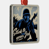 戦場でのアメリカの戦士によるビーチヘッドアタック メタルオーナメント (右)