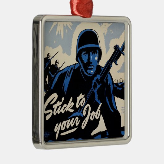 戦場でのアメリカの戦士によるビーチヘッドアタック メタルオーナメント (右)