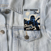 戦場でのアメリカの戦士によるビーチヘッドアタック 缶バッジ (インサイチュ)