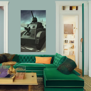 戦場の戦車   AI Art ポスター