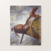 戦士および彼のウィンチェスターのネイティブアメリカンのパズル ジグソーパズル (縦)